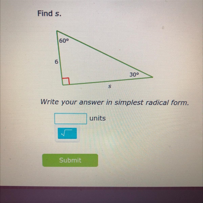 Special right triangles-example-1