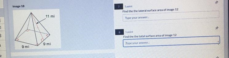 Expert Mf Help Please! Find The Lateral Surface Area And Total Surface Area Of The-example-1