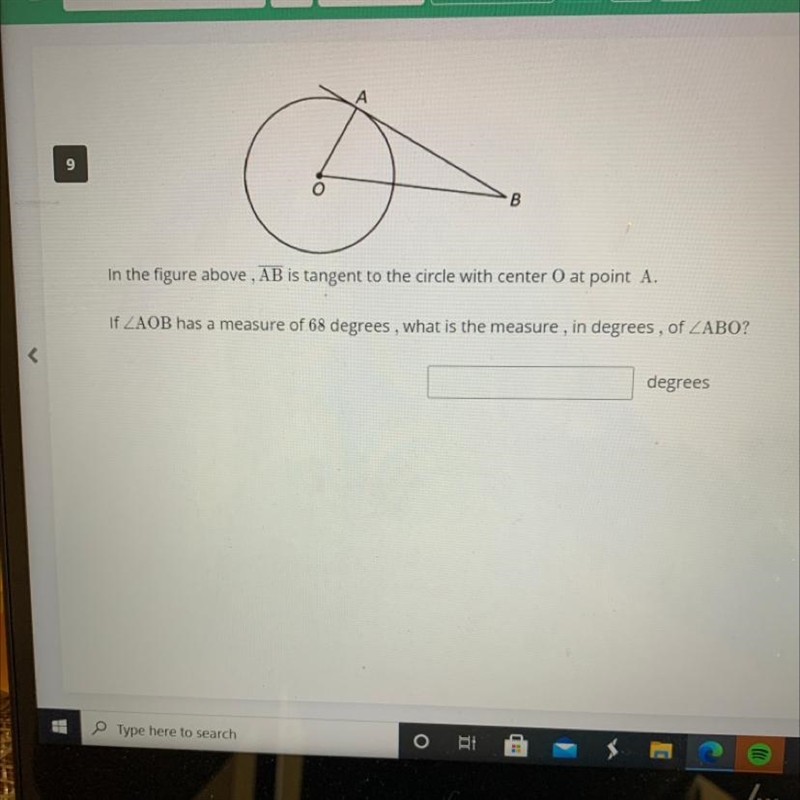 Can someone please help me find the measure of angle ABO?-example-1