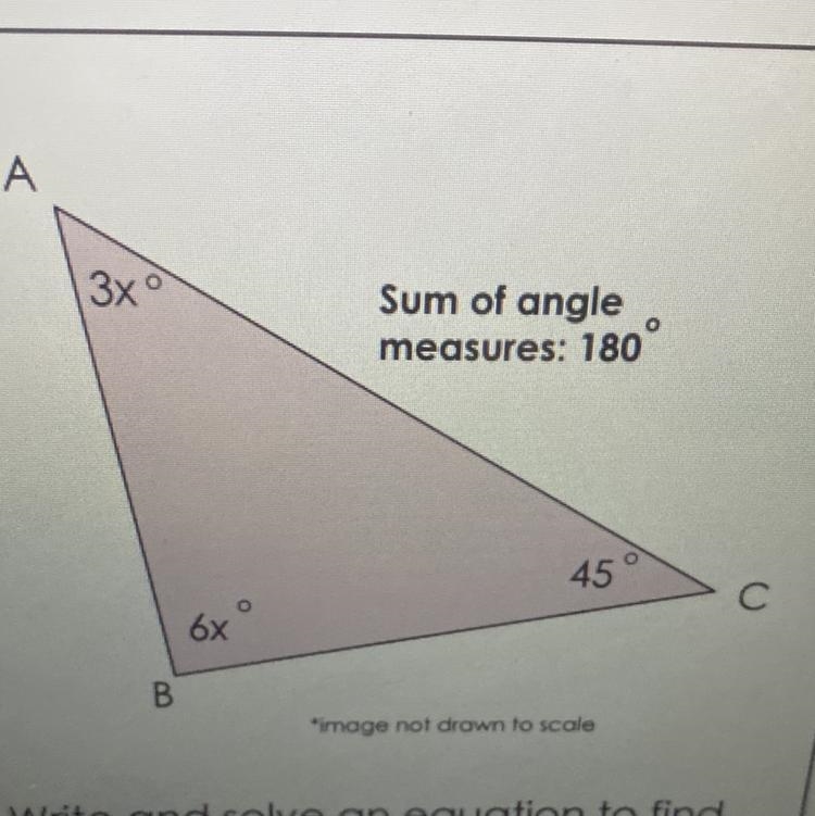 Write and solve an equation to find the value of x-example-1