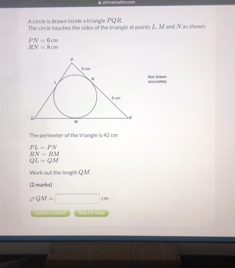 Length of QM=???????-example-1