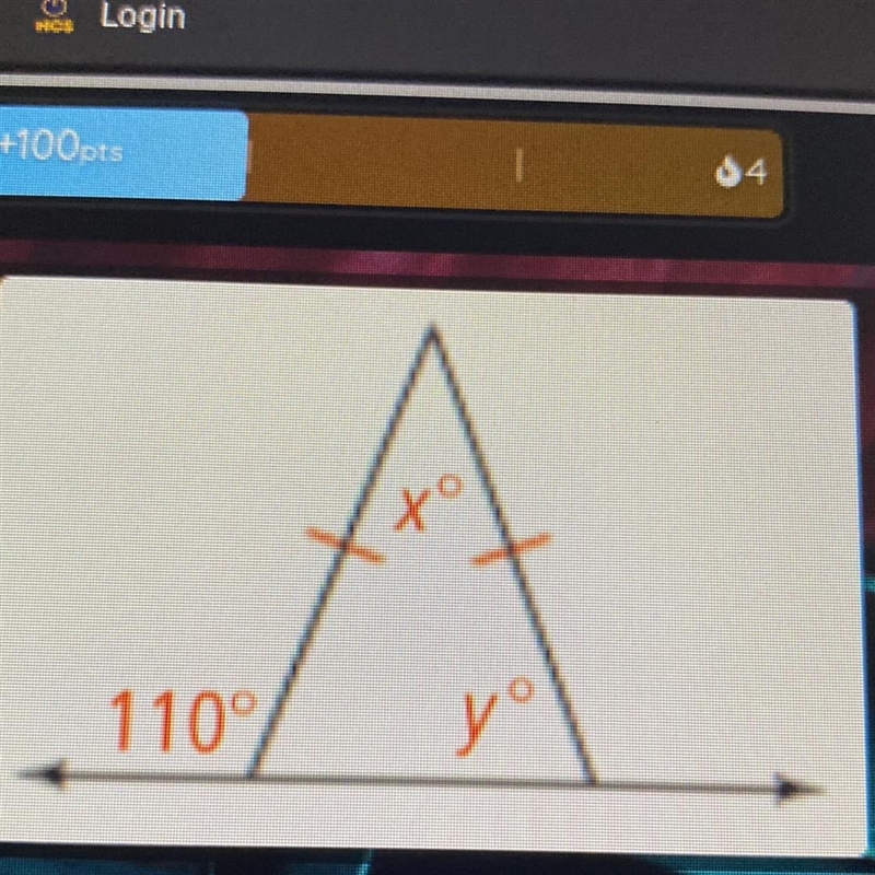 Solve for x A 40 B 140 C 70-example-1