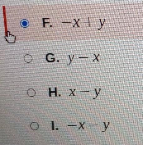 Which expression has a negative value when x=-4 y=2?​-example-1