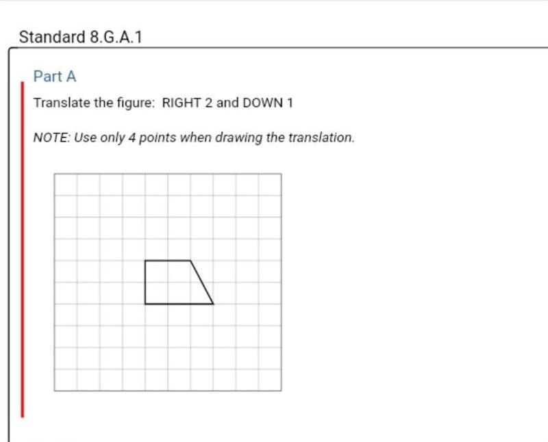 Translate figure:RIGHT 2 DOWN 1 note:only use four point when drawing the translation-example-1