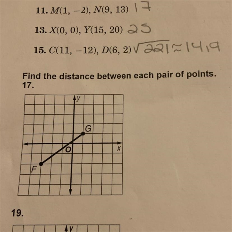 #17. find the distance between each pair of points .-example-1