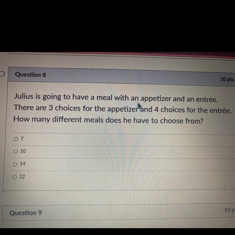 Julius is going to have a meal with an appetizer and an entrée. There are 3 choices-example-1