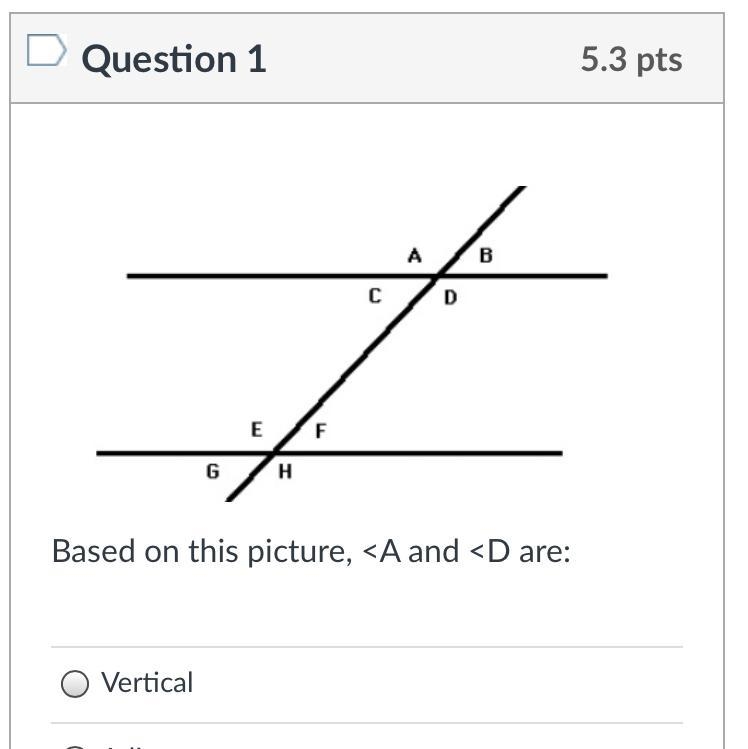 A.Vertical B.Adjacent C.complementary D.Supplementary E.none-example-1