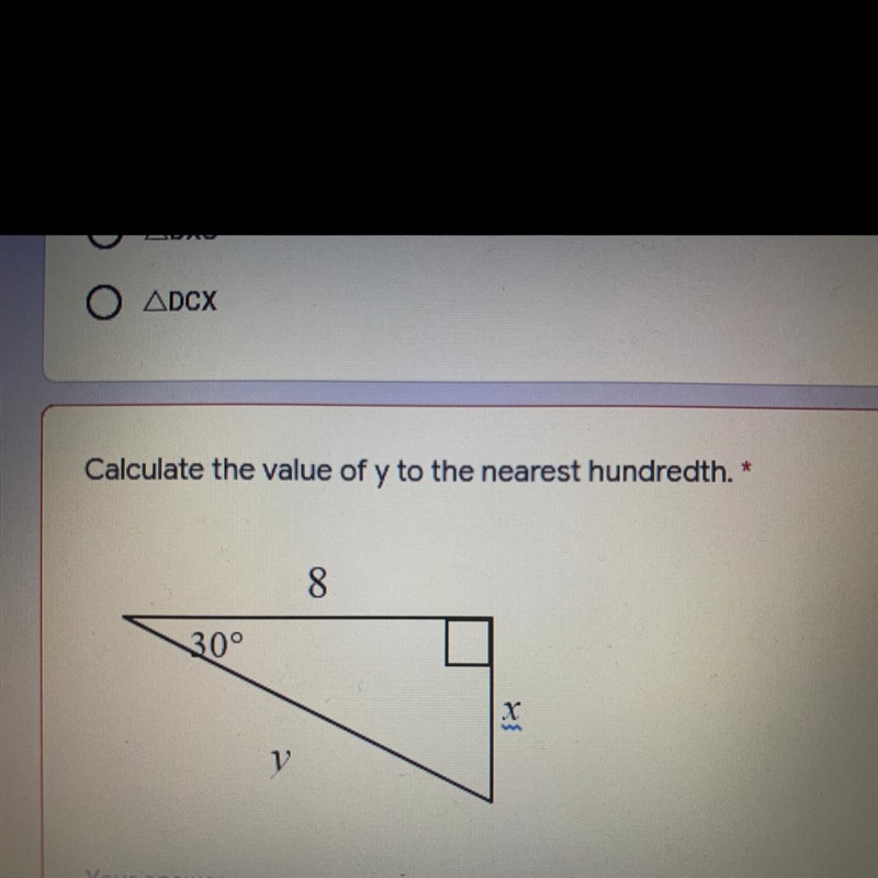 Calculate the value of y to the nearest hundredth.-example-1