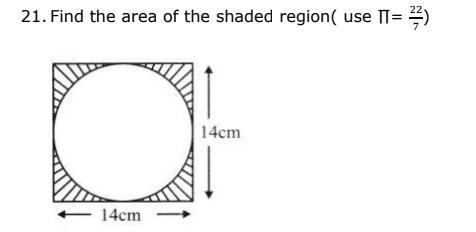 Find the area of the shaded part (π=22/7)-example-1