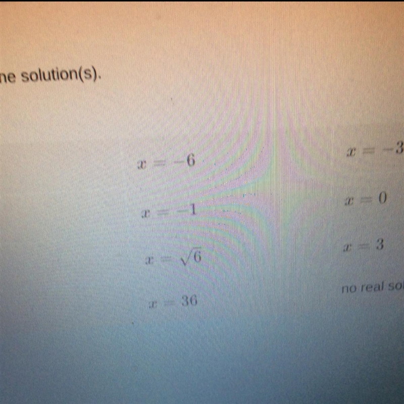 Solve the equation using square roots. Select the solution(s)-example-1