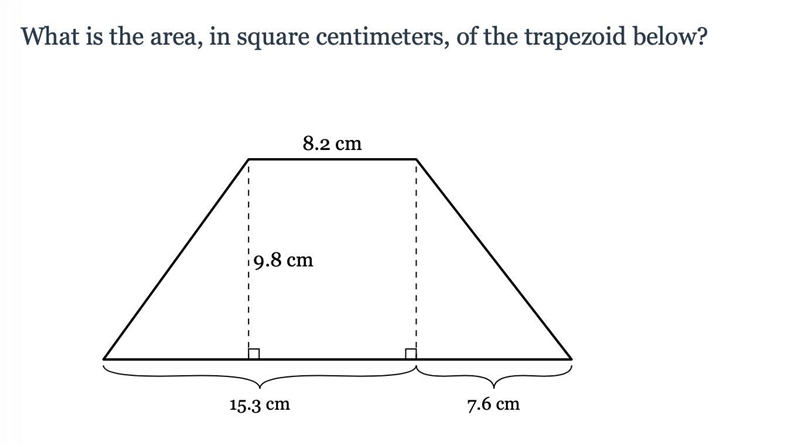 Help What is the area, in square centimeters, of the trapezoid below?-example-1