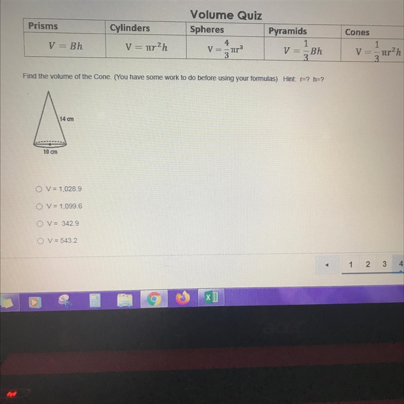 What is the volume of the cone-example-1