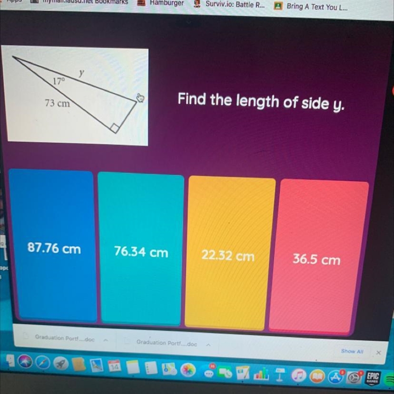 Find the length of y-example-1