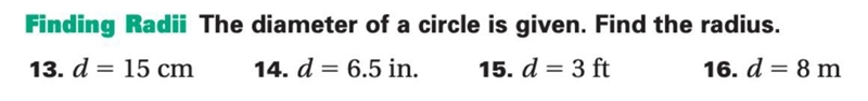 Plz help with finding the diameter, thanks-example-1