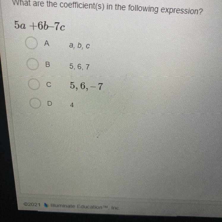 What are the coefficients in the following expression?-example-1