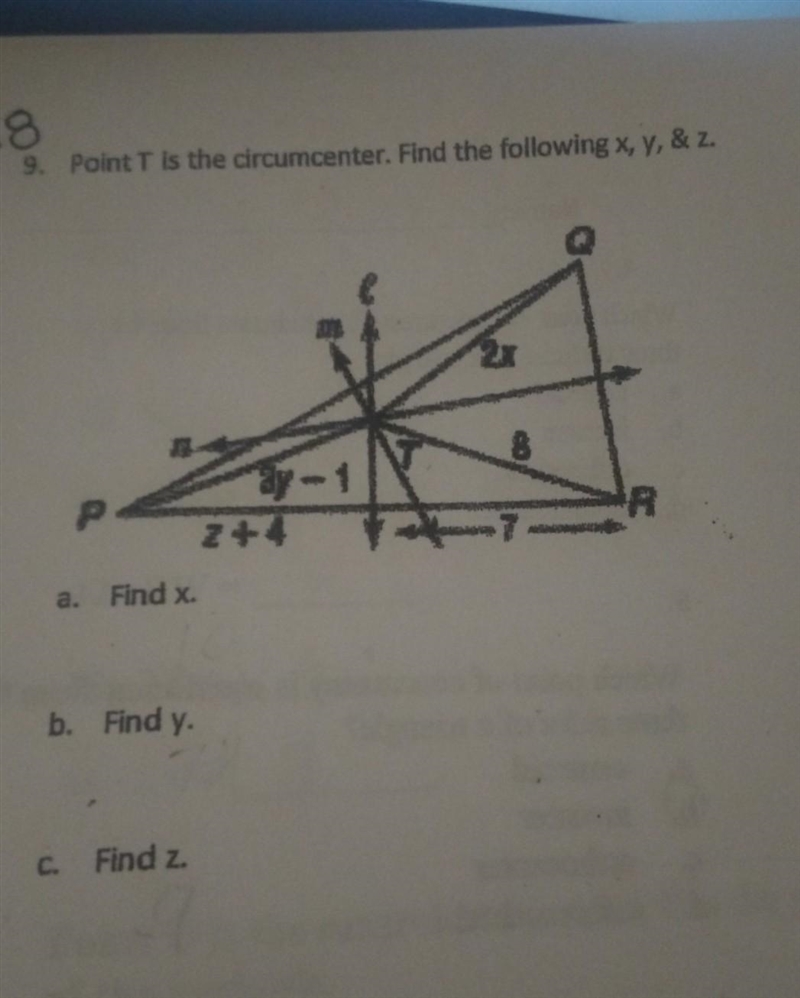 Find x, find y, find z​-example-1