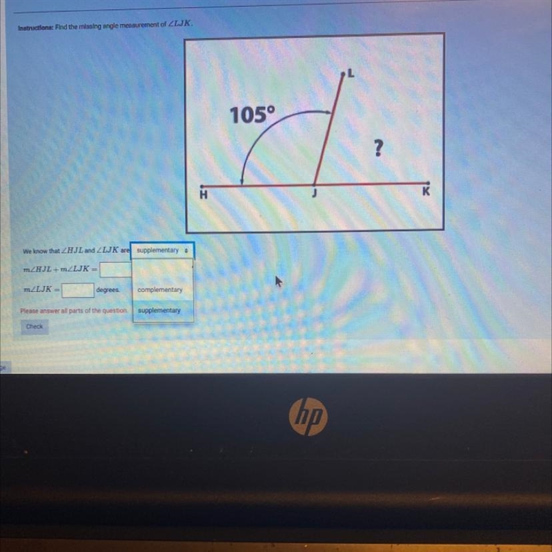 Solve for the missing angle measurement ?-example-1