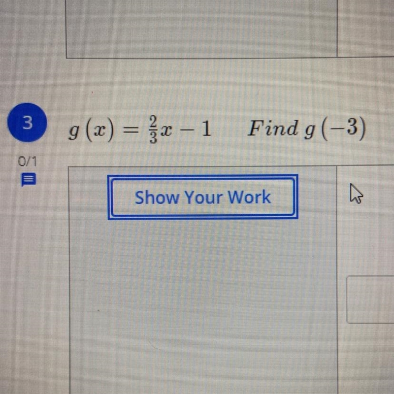 G(x)=2/3x-1 find g(-3)-example-1