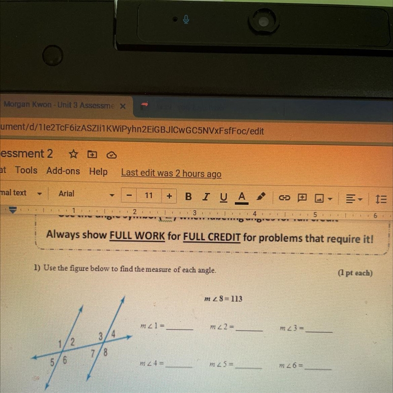 Please help me I just need to find the measure of every angle-example-1