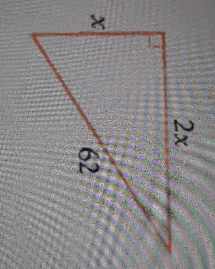 Solve for x using pythagoras theorem (please)​-example-1