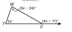 What is the measure of angle W?-example-1