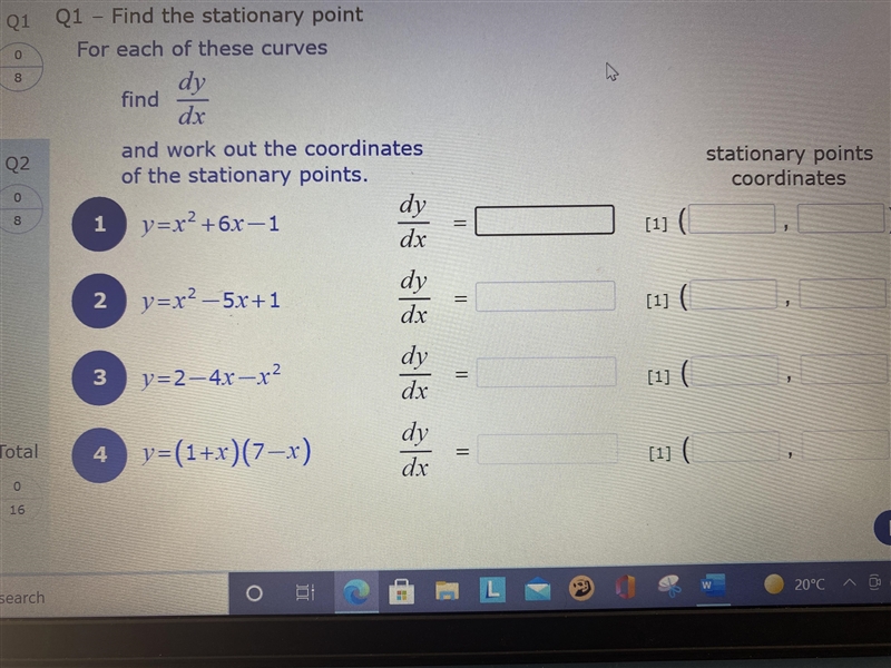 Stationary points. Help ASAP please. Thanks-example-1