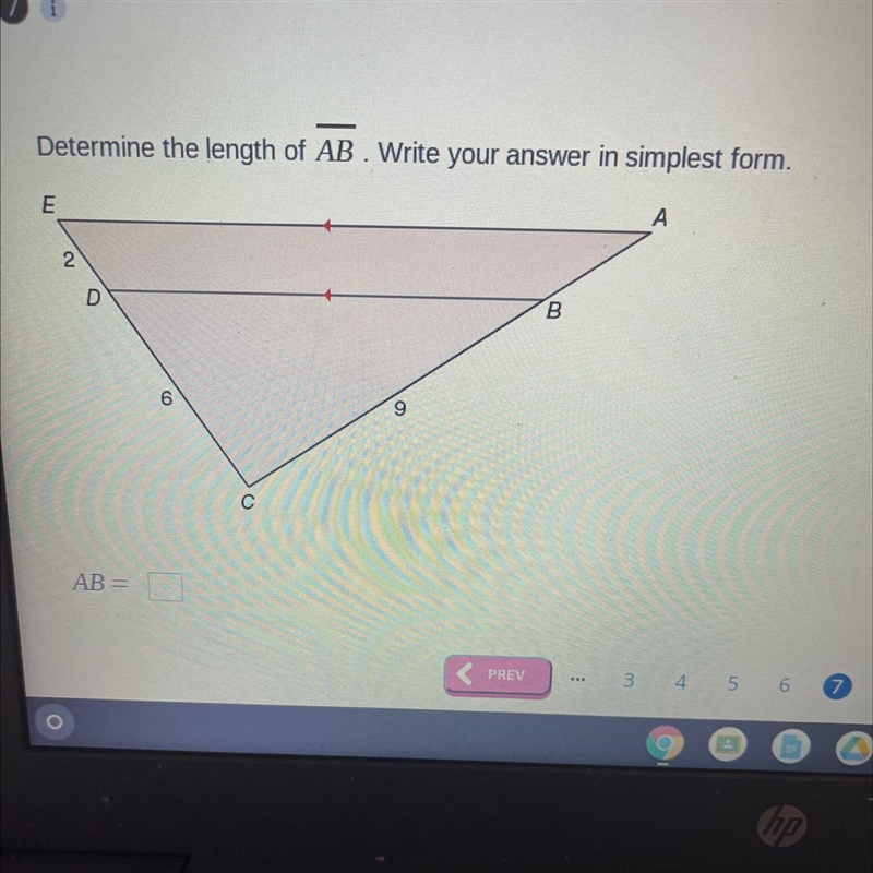 Determine the length of AB write your answer in simplest form-example-1