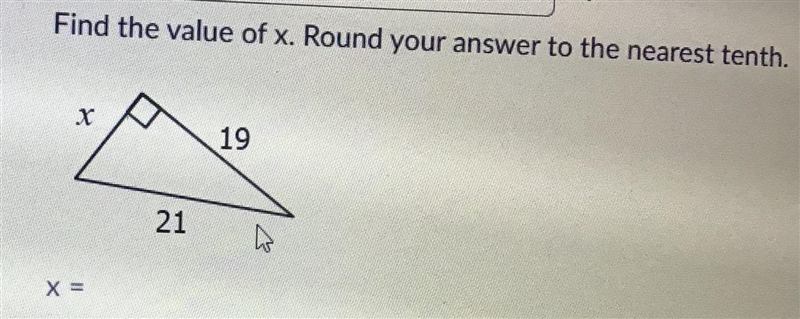 Find the value of x. Round your answer to the nearest tenth.-example-1