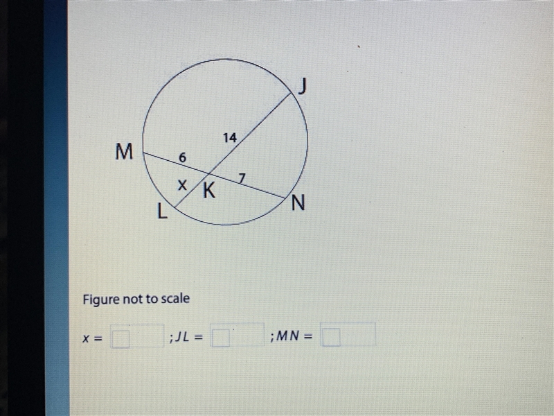 Find the value of the variable and the length of each chord. round your answers to-example-1