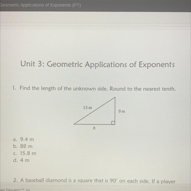 Find the length of the known side-example-1