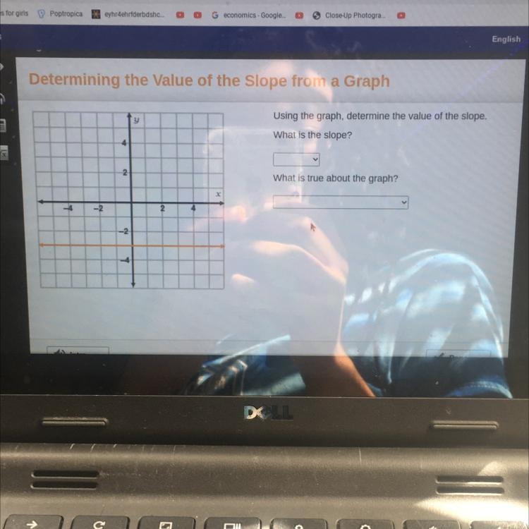 Using the graph, deter ne the value of the slope. What is the slope? What is true-example-1