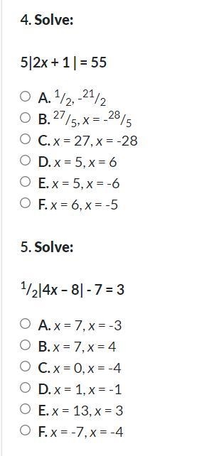 Absolute value equations HELP PLEASE! ALGEBRA!-example-1