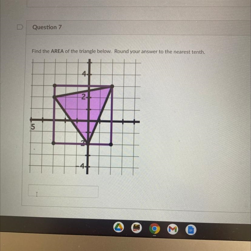 Find the AREA of the triangle below. Round your answer to the nearest tenth.-example-1