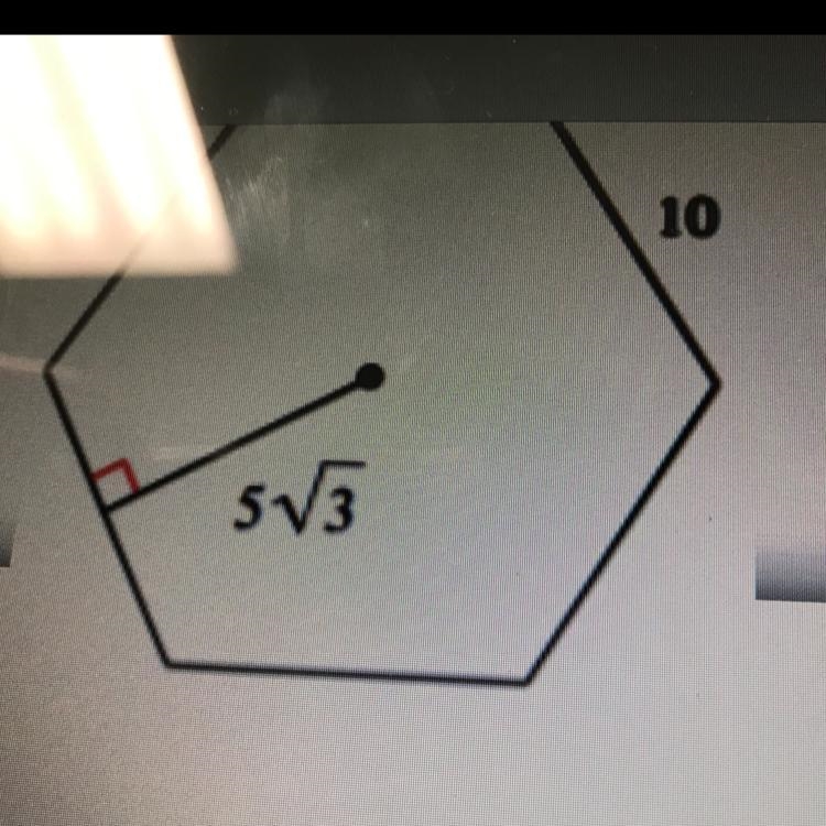 Find the area of the regular polygon. 10 5 divided by 3-example-1