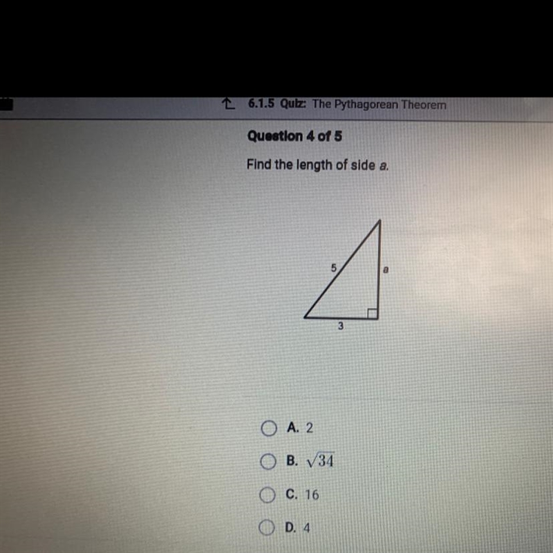 Find the length of side A-example-1