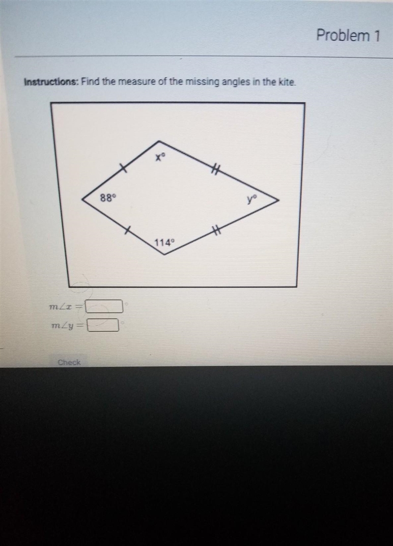 Find the measure of the missing angles in the kite​-example-1