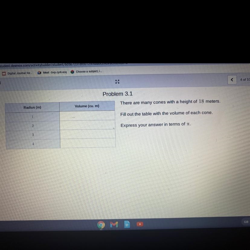 What would the volume of a cone be if the height is 18 and the radius 1?-example-1