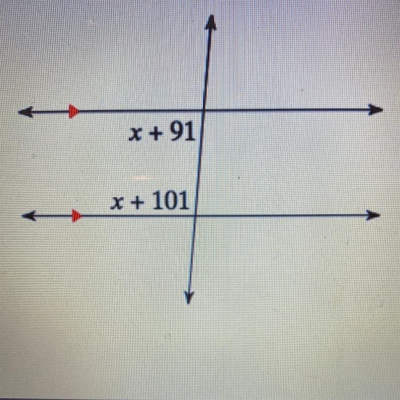 What is the angle measure of the smaller angle ? (Geometry)-example-1