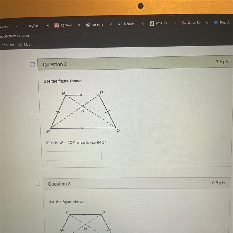 Question 2 If MNP = 107, what is NMQ?-example-1