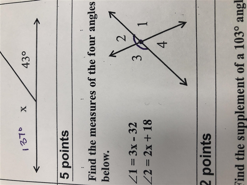 Find the measures of the four angles below.-example-1