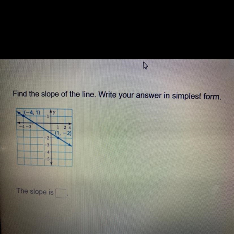 Find the slope of the line. Write your answer in simplest form.-example-1