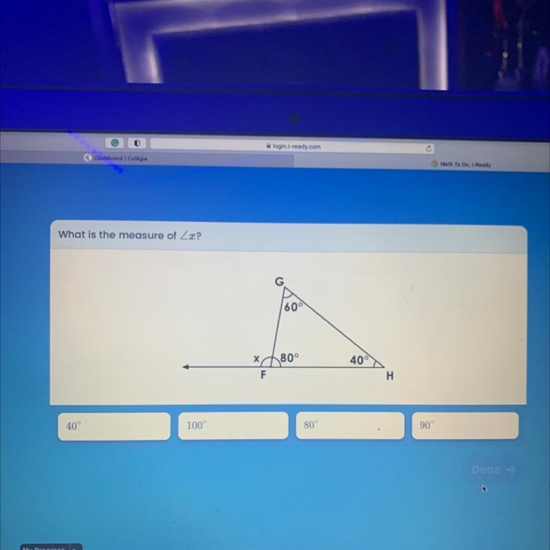 What is the measure of x-example-1