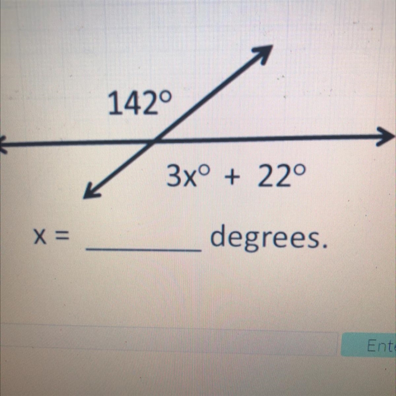 142° 3xº + 220 X = degrees.-example-1