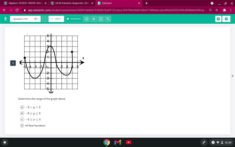 ​Determine the range of the graph above a. b. c. d. Answers in picture-example-1