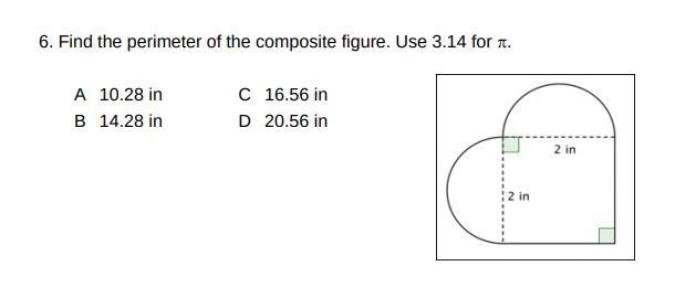 Please help me find the perimeter for the composite figure.-example-1