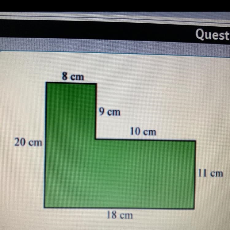 What is the area of the shape shown?-example-1