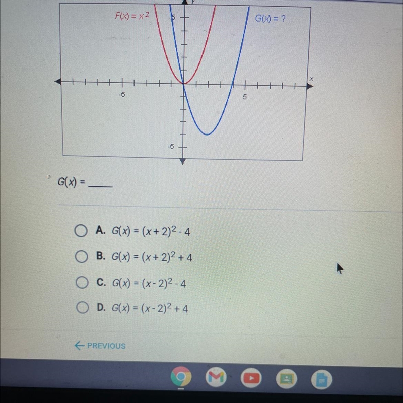 The graph below have the same shape. What is the equation of the graph?-example-1