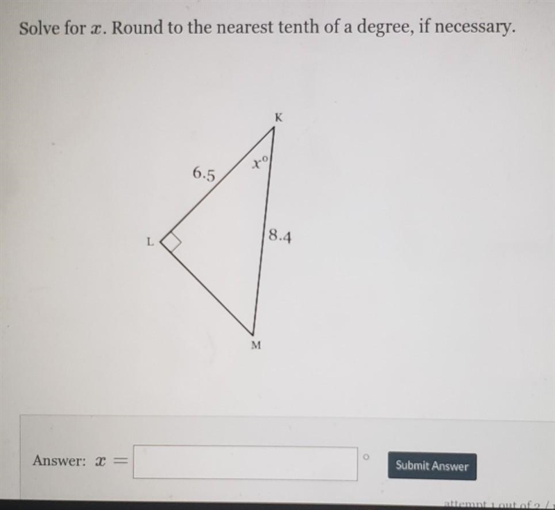 Solve for x round to the nearest tenth of a degree,if necessary.​-example-1