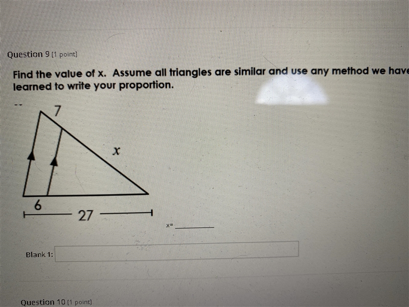 Last question on my assignment need help. Find x.-example-1