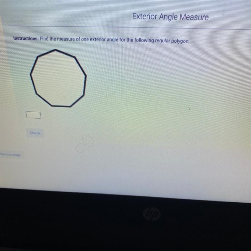 Find the measure of one interior angle for the following polygon-example-1